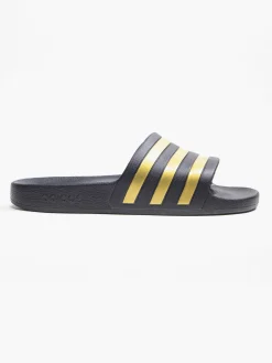Adidas Black & Gold Slides