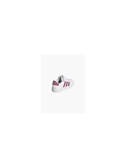 Adidas White/Pink Junior Girls Grand Court El K Velcro Trainer