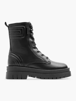 Ankle Biker Boot with Panel Details