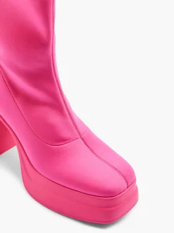 Barbie Collection Pink Stretch Platform Heeled Boot