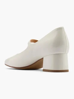 Beige Block Heeled Mary Jane