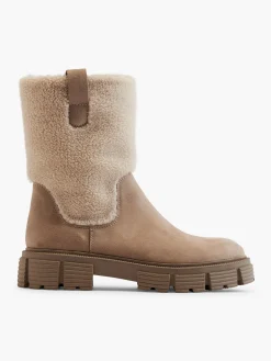 Beige Borg Panelled Boot