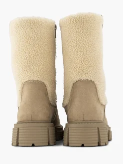 Beige Borg Panelled Boot