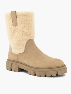 Beige Borg Panelled Boot