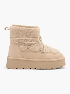 Beige Bourg Faux Fur Lined Platform Boot