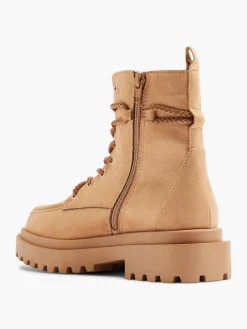 Beige Chunky Lace Up Boot