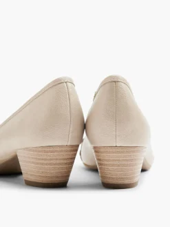 Beige Court Heel with Metallic Detailing