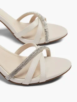 Beige Cross Strap High Heels