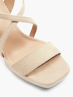 Beige Heeled Platform Sandal
