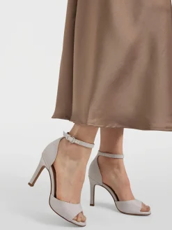 Beige High Heel with Ankle Strap