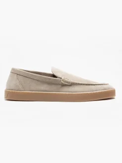 Beige Leather Suede Loafer