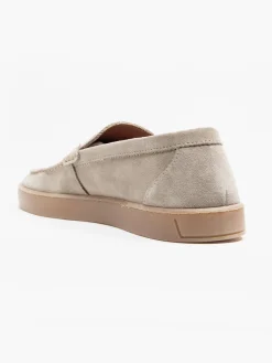 Beige Leather Suede Loafer