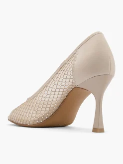 Beige Open Toe Diamante Detailed High Heel