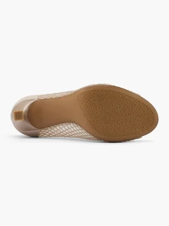 Beige Open Toe Diamante Detailed High Heel