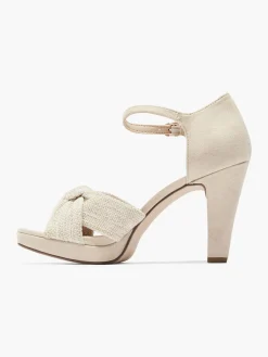 Beige Platform Knotted High Heel