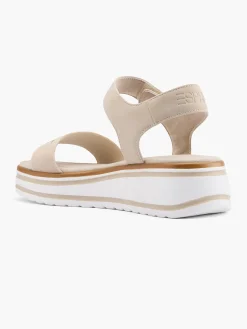 Beige Platform Sandal with Contrasting Sole