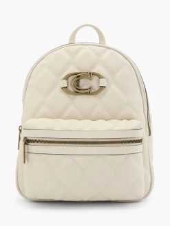 Beige Quilted Backpack with Catwalk Logo Detail