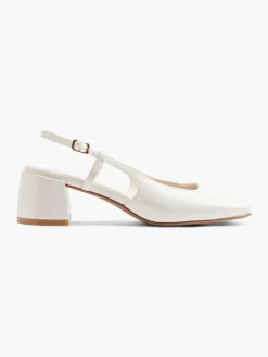Beige Slingback Block Heel