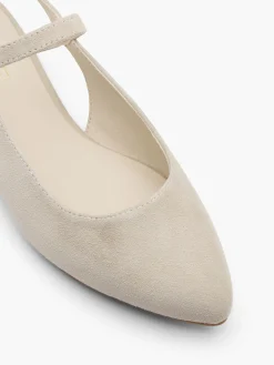 Beige Slingback Double Strapped Ballerina