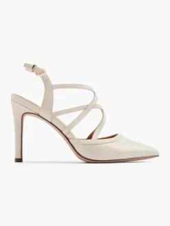 Beige Strappy Slingback Heel