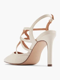 Beige Strappy Slingback Heel