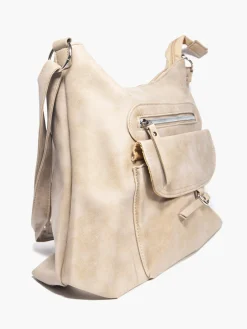 Beige Tote Bag with Pocket Detailing