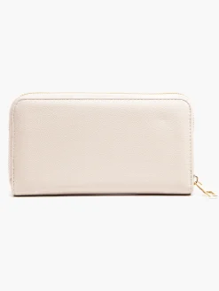 Beige Zipped Purse with Removable Card Holder