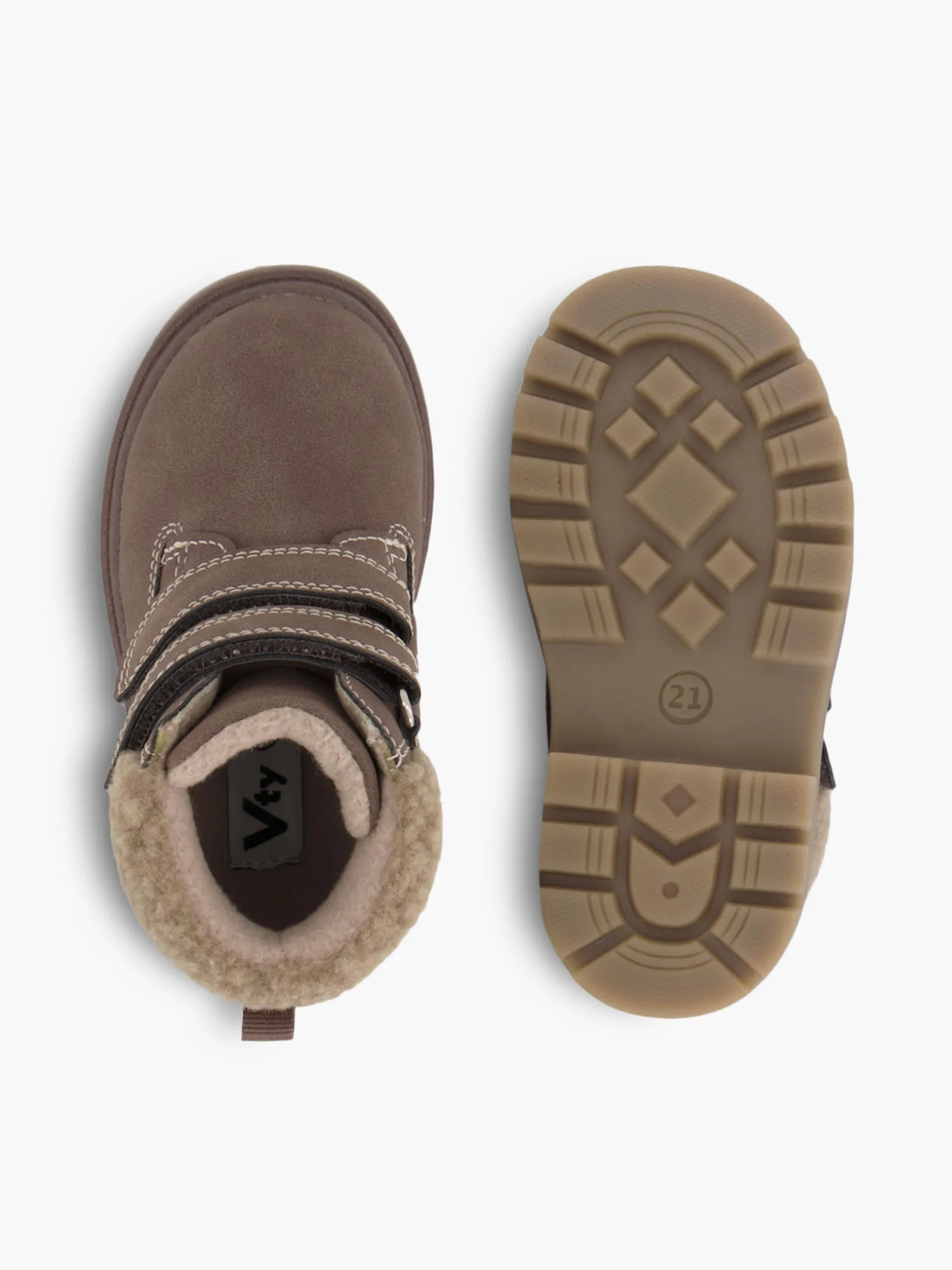 Bench Toddler Boy Fur Trim Twin Strap Boot