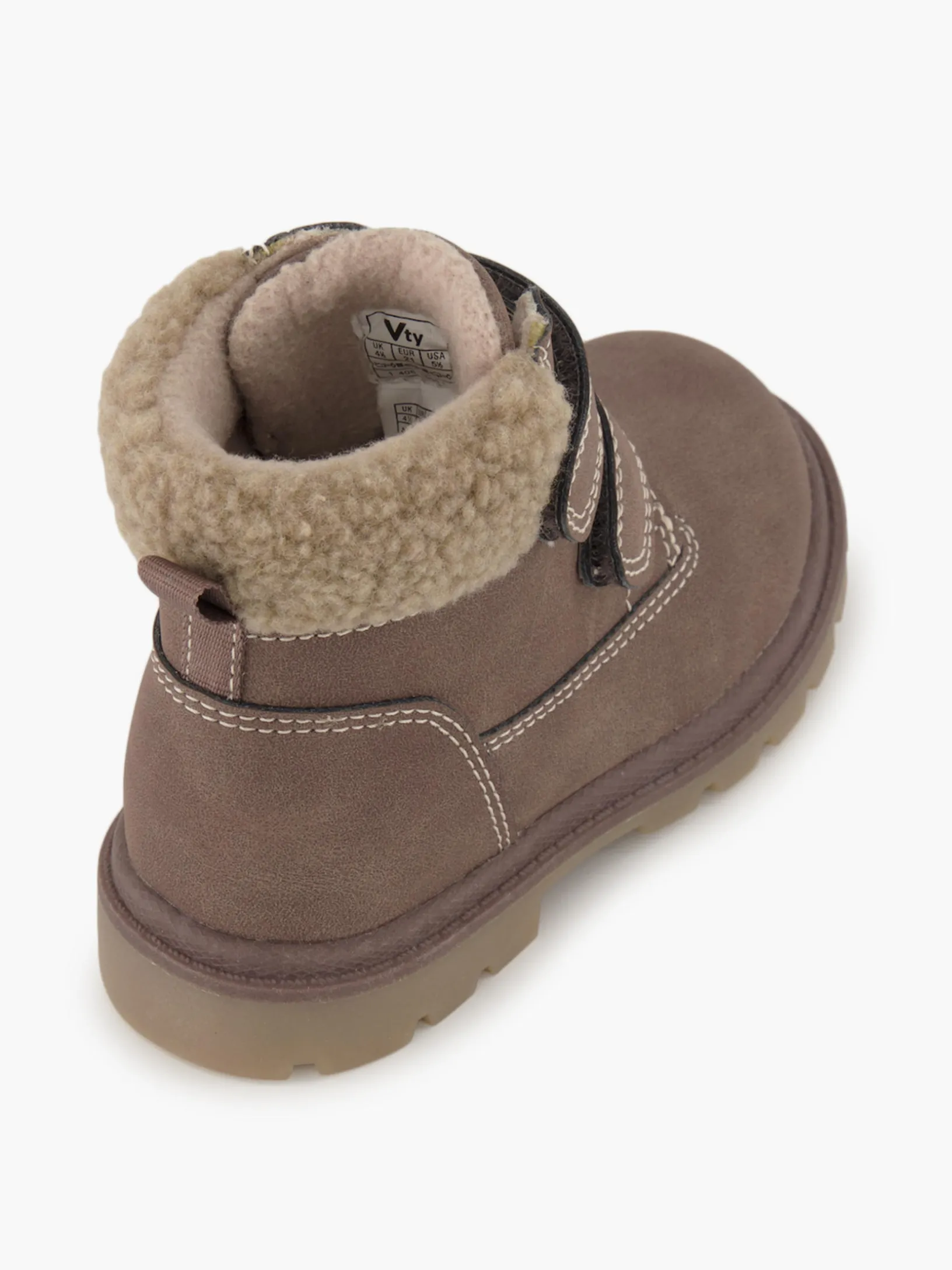 Bench Toddler Boy Fur Trim Twin Strap Boot