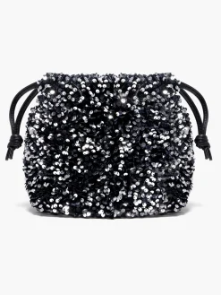 Black and Silver Sequin Party Bag