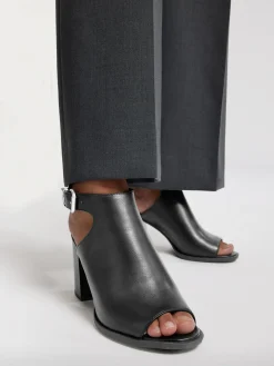 Black Ankle Strap Peep Toe Heel