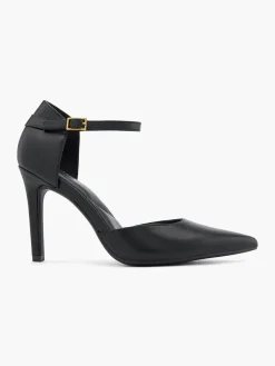 Black Ankle Strapped Heel With Buckle