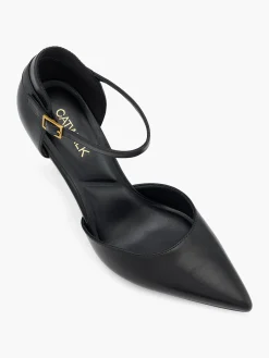 Black Ankle Strapped Heel With Buckle