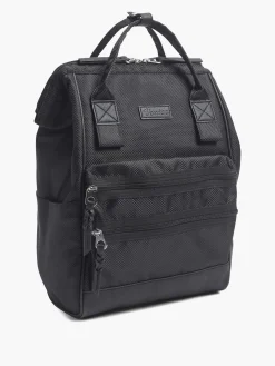 Black Backpack with Zipper Details