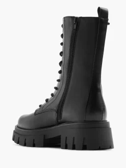 Black Biker Boot with Gem Details