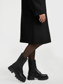 Black Biker Boot with Gem Details