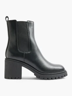 Black Block Heeled Chelsea Boot
