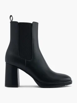 Black Block Heeled Chelsea Boot