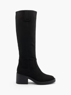 Black Block Heeled Imi Suede Long Leg Boot