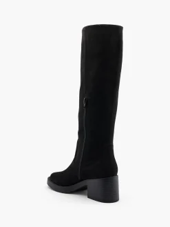 Black Block Heeled Imi Suede Long Leg Boot