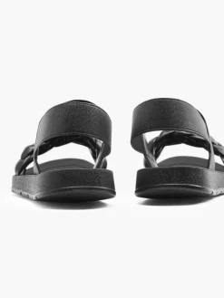 Black Braided Detail Ankle Strap Sandal