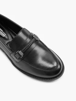 Black Braided Detail Formal Loafer