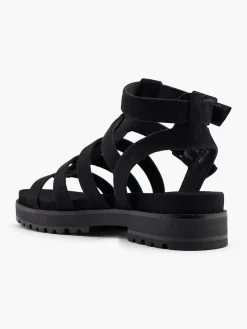 Black Caged Gladiator Sandal
