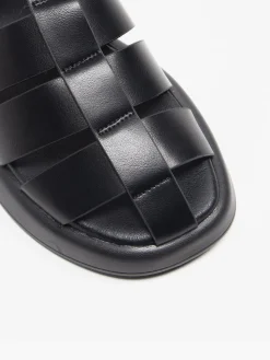 Black Caged Gladiator Sandal