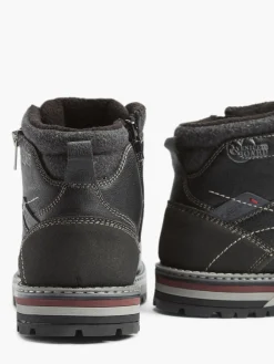 Black Casual Lace-up Boot