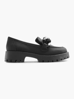 Black Chunky Chain Loafer