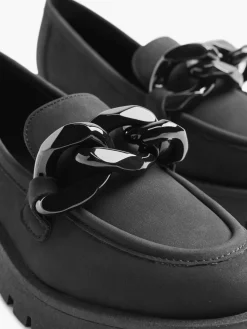Black Chunky Chain Loafer