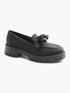 Black Chunky Chain Loafer