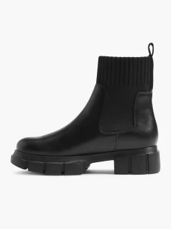 Black Chunky Knitted Top Chelsea Boot