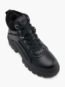 Black Chunky Lace Up Ankle Boots